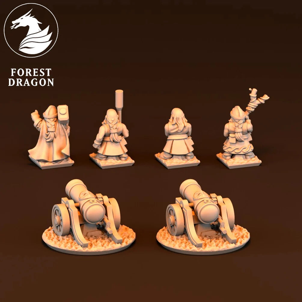 Dwarfs - Cannons with Crew 10MM Scale