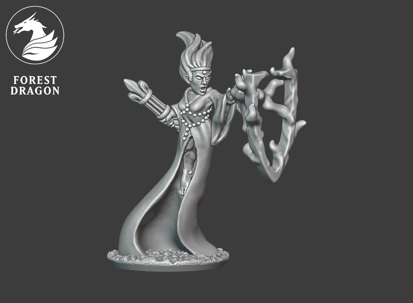 Chivalric Knights - Enchantress casting spell 10MM Scale