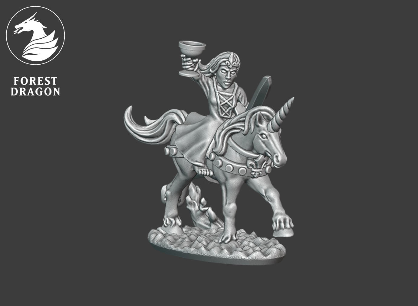 Chivalric Knights - Enchantress on Unicorn 10MM Scale