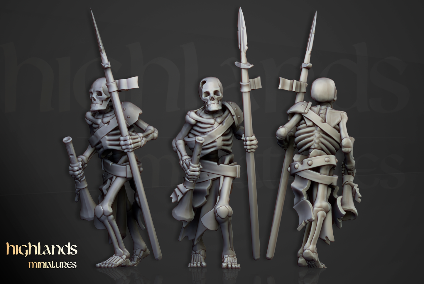 Skeleton Spearmen Command Group