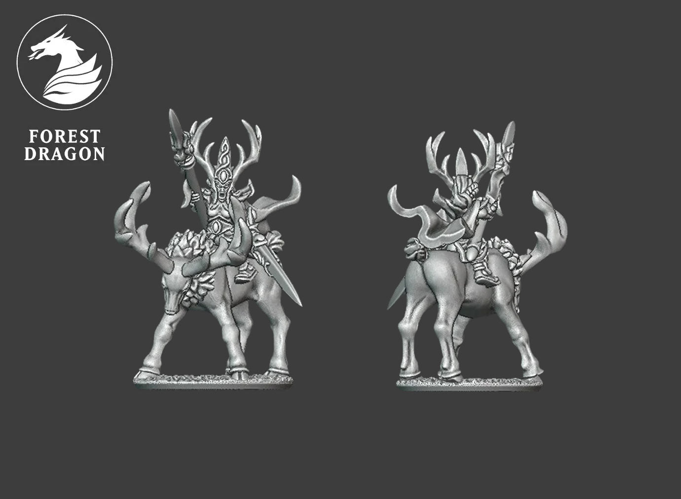 Wood Elves - Lord on Stag 10MM Scale