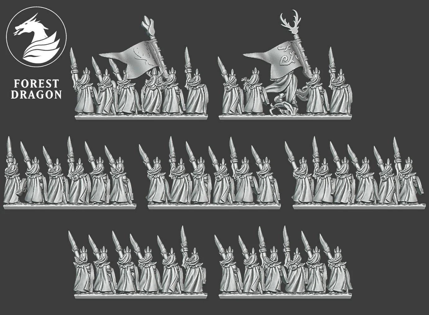 Wood Elves - Spear Infantry 10MM Scale