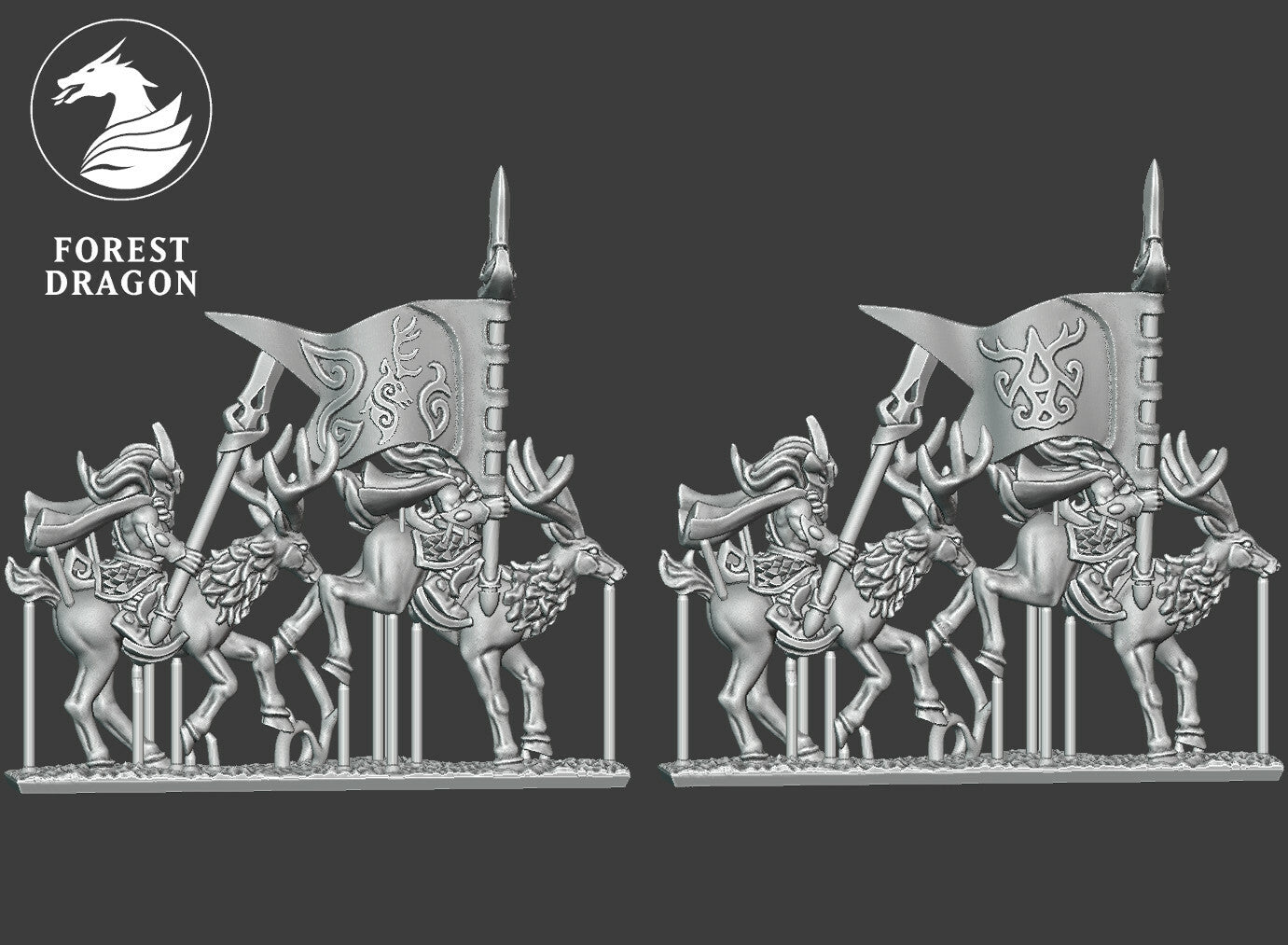 Wood Elves - Stag Riders Regiment 10MM Scale