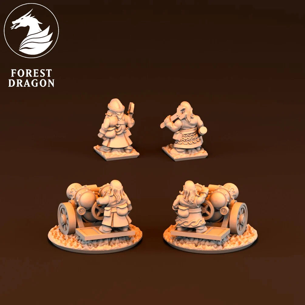 Dwarfs - Fire throwers with Crew 10MM Scale