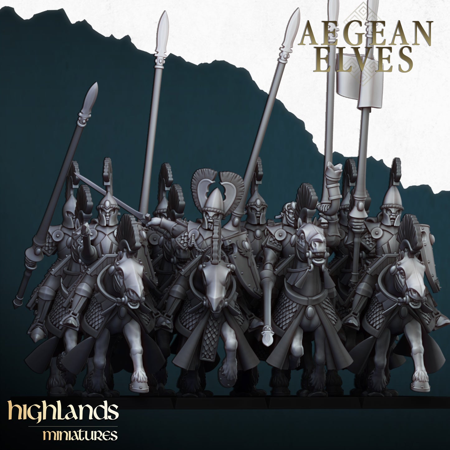 Aegean Elves Mounted Lances with Command