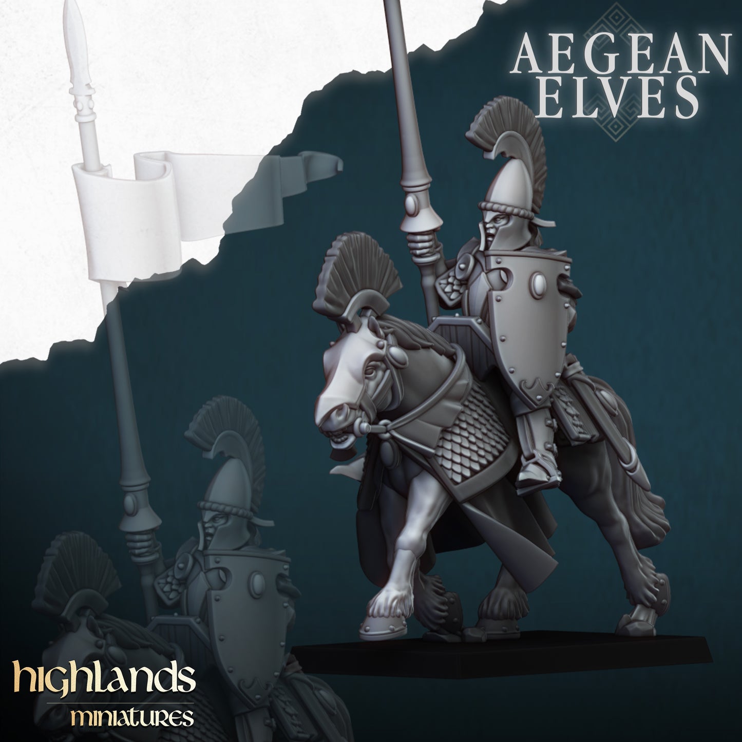 Aegean Elves Mounted Lances with Command
