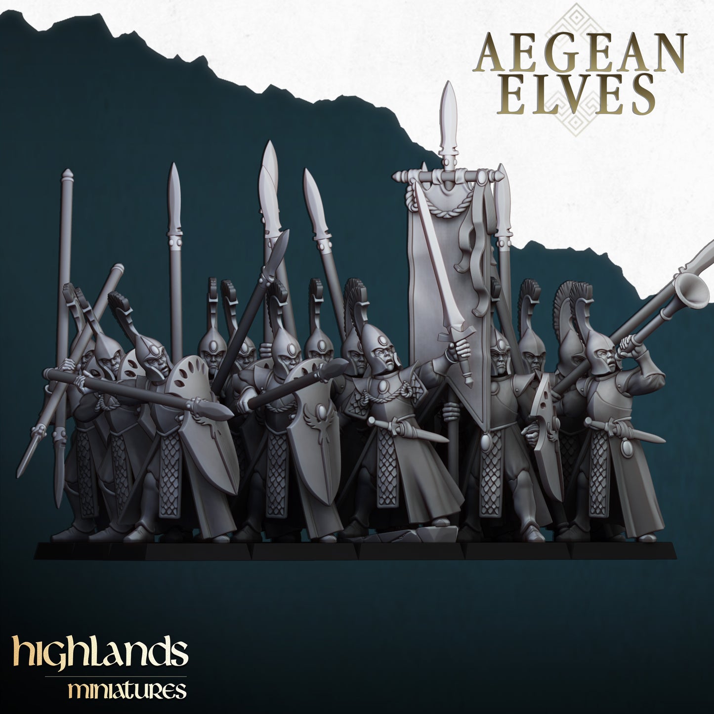 Aegean Elves with Spears Command Group