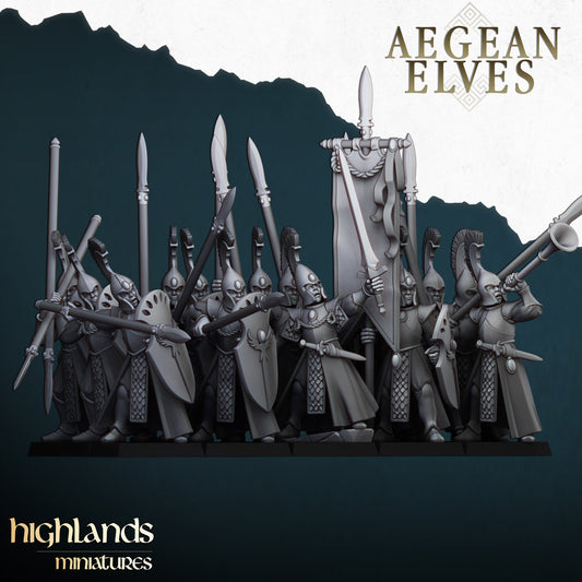 Aegean Elves with Spears Command Group