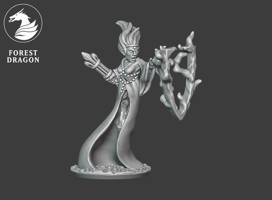 Chivalric Knights - Enchantress casting spell 10MM Scale