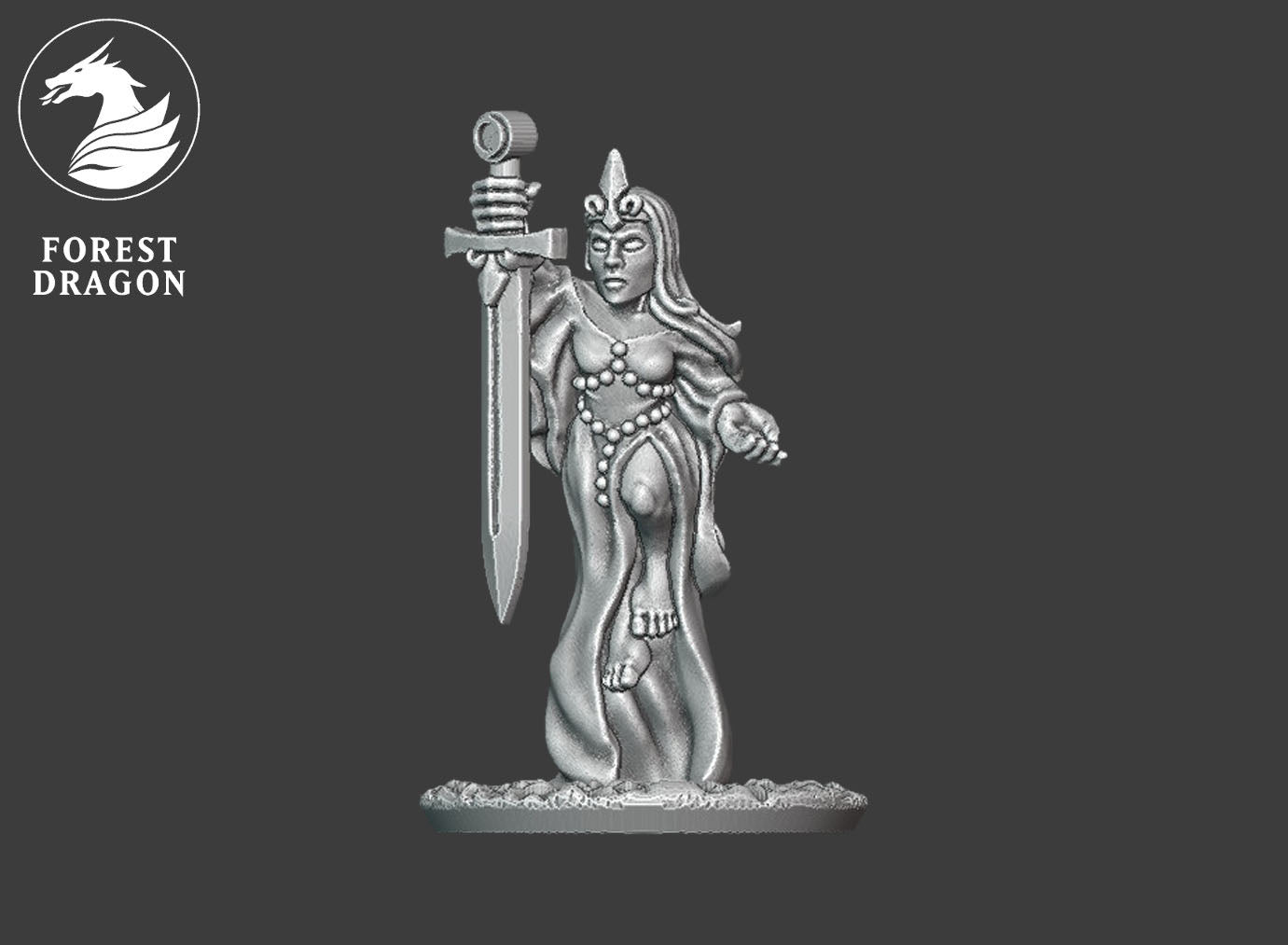 Chivalric Knights - Enchantress with sword 10MM Scale