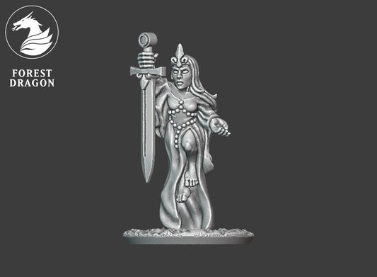Chivalric Knights - Enchantress with sword 10MM Scale
