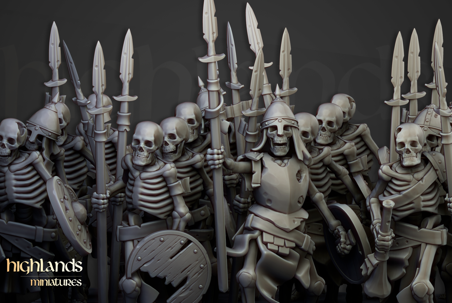 Skeleton Spearmen Command Group