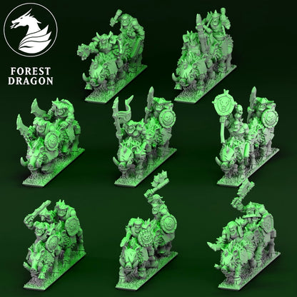 Orcs and Goblins - Orc Boar Riders Heavy Cavalry 10MM Scale