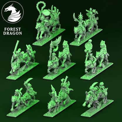 Orcs and Goblins -  Goblin Wolf rider Light Cavalry 10MM Scale