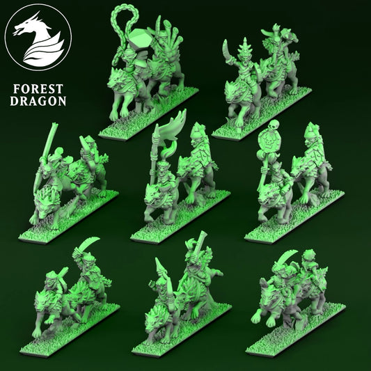 Orcs and Goblins -  Goblin Wolf rider Light Cavalry 10MM Scale