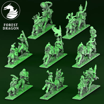 Orcs and Goblins -  Goblin Wolf rider Light Cavalry 10MM Scale