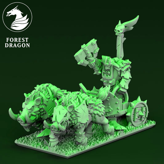 Orcs and Goblins - Hero Boar Chariot 10MM Scale