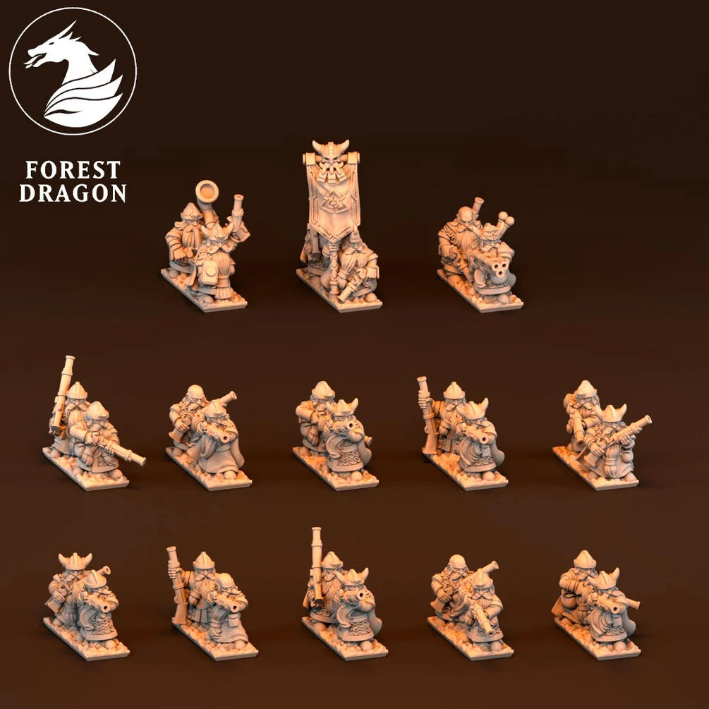 Dwarfs - Musketeers 10MM Scale