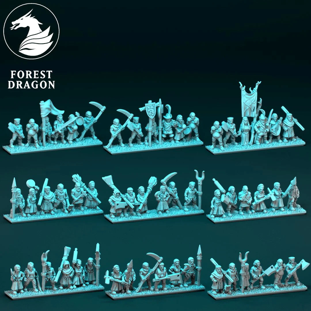 Chivalric Knights - Peasants 10MM Scale