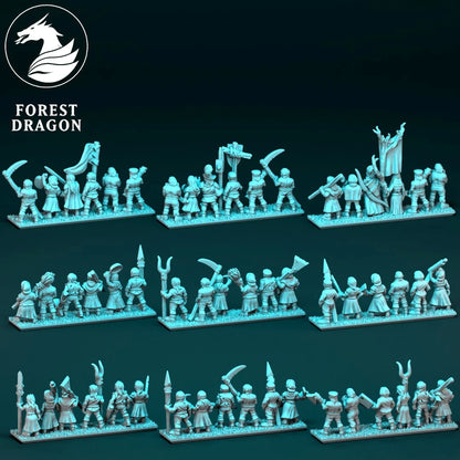 Chivalric Knights - Peasants 10MM Scale