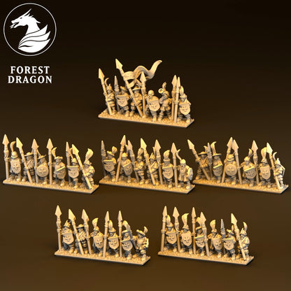 Imperial - Spear Infantry with Shields 10MM Scale