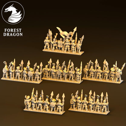 Imperial - Spear Infantry with Shields 10MM Scale