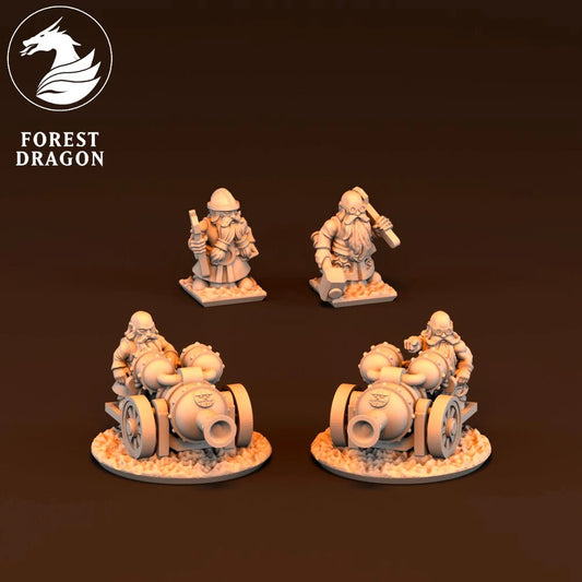 Dwarfs - Fire throwers with Crew 10MM Scale