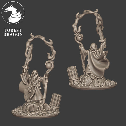 Imperial - wizard with sword and staff 10MM Scale